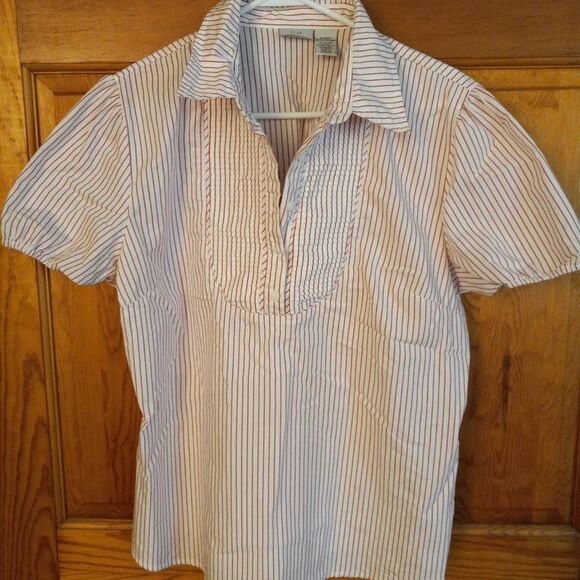 Worthington Stretch Short Sleeve Button Down Top - Picture 1 of 6